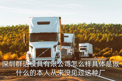 深圳群達模具有限公司怎么樣具體是做什么的本人從來沒見過這種廠