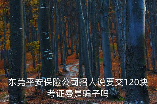 東莞平安保險公司招人說要交120塊考證費是騙子嗎