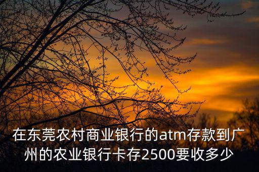 在東莞農(nóng)村商業(yè)銀行的atm存款到廣州的農(nóng)業(yè)銀行卡存2500要收多少
