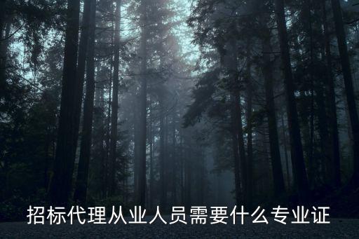 招標(biāo)代理從業(yè)人員需要什么專業(yè)證