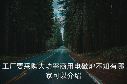 工廠要采購大功率商用電磁爐不知有哪家可以介紹