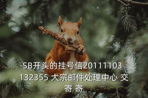SB開頭的掛號(hào)信20111103 132355 大宗郵件處理中心 交寄 寄