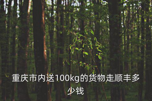 重慶市內送100kg的貨物走順豐多少錢