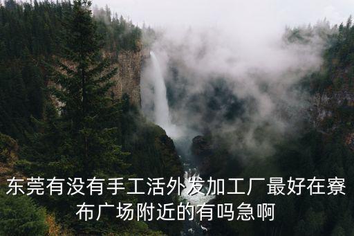 東莞有沒有手工活外發(fā)加工廠最好在寮布廣場附近的有嗎急啊