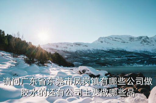 請問廣東省東莞市鳳崗鎮有哪些公司做膠水的還有公司主要做哪些品