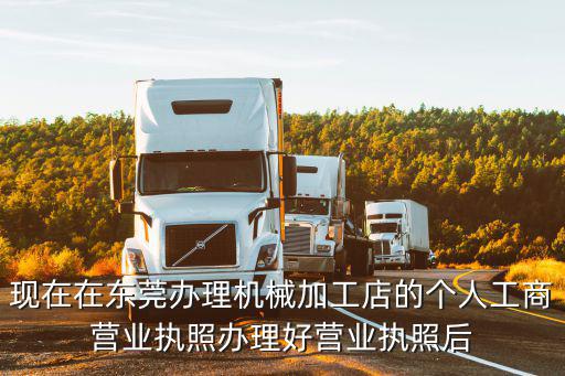 現(xiàn)在在東莞辦理機(jī)械加工店的個人工商營業(yè)執(zhí)照辦理好營業(yè)執(zhí)照后