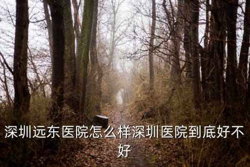 深圳遠東醫院怎么樣深圳醫院到底好不好
