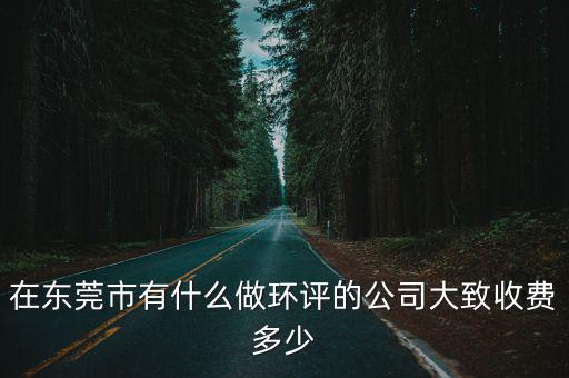 在東莞市有什么做環(huán)評的公司大致收費多少