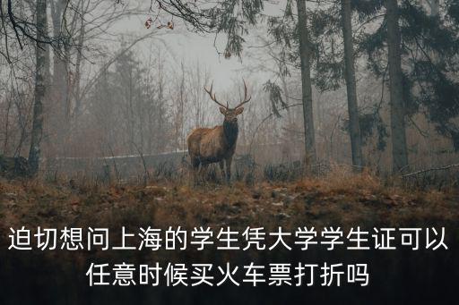 上海市大學生火車優惠證，迫切想問上海的學生憑大學學生證可以任意時候買火車票打折嗎