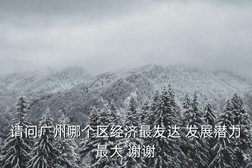 請問廣州哪個區經濟最發達 發展潛力最大 謝謝