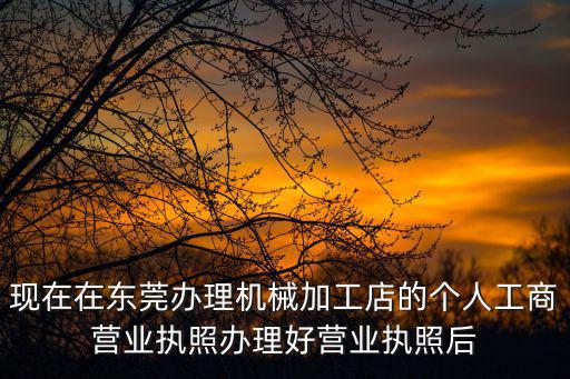 東莞市長安名杰企業登記代理服務部，現在在東莞辦理機械加工店的個人工商營業執照辦理好營業執照后