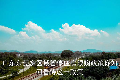 廣東東莞多區域暫停住房限購政策你如何看待這一政策