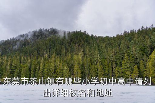 東莞市茶山鎮(zhèn)有哪些小學(xué)初中高中請(qǐng)列出詳細(xì)校名和地址