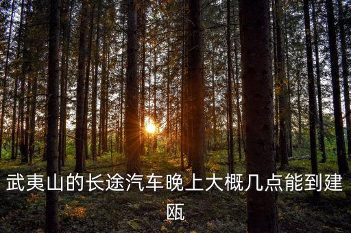 武夷山的長途汽車晚上大概幾點能到建甌
