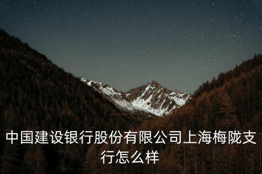 中國建設(shè)銀行股份有限公司上海梅隴支行怎么樣