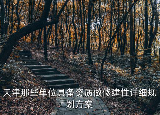 天津那些單位具備資質做修建性詳細規劃方案