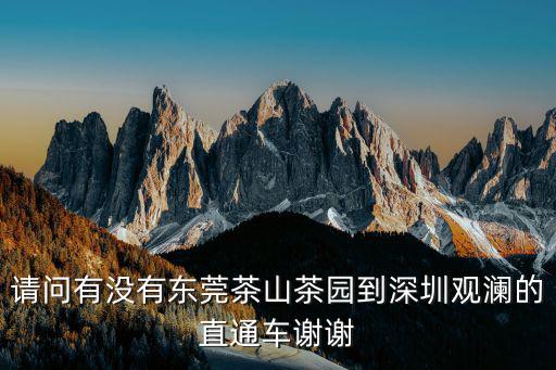 請問有沒有東莞茶山茶園到深圳觀瀾的直通車謝謝