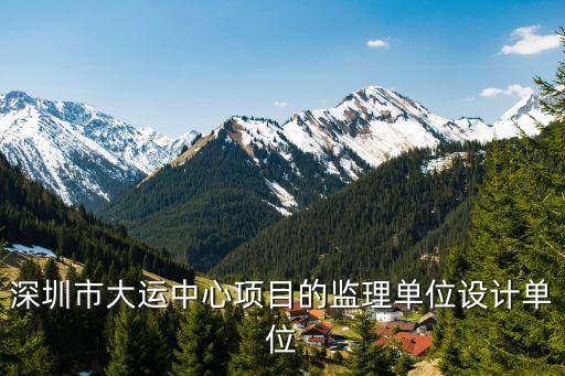 深圳市大運中心項目的監理單位設計單位