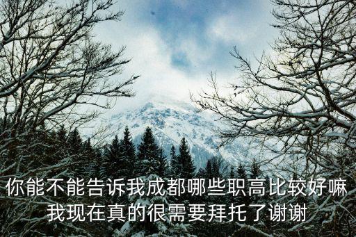 你能不能告訴我成都哪些職高比較好嘛我現在真的很需要拜托了謝謝