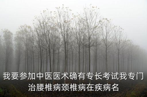 我要參加中醫(yī)醫(yī)術(shù)確有專長考試我專門治腰椎病頸椎病在疾病名