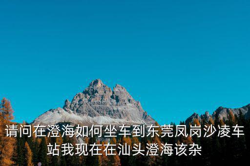 請問在澄海如何坐車到東莞鳳崗沙凌車站我現在在汕頭澄海該雜
