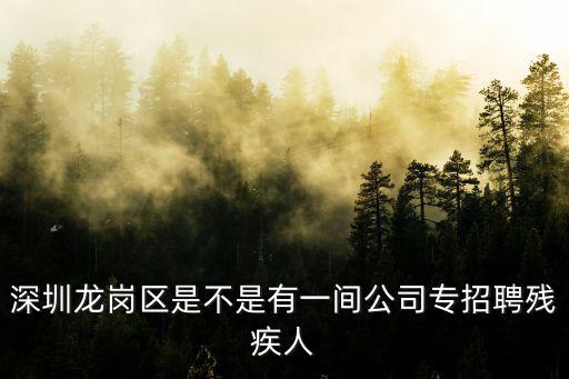深圳龍崗區是不是有一間公司專招聘殘疾人