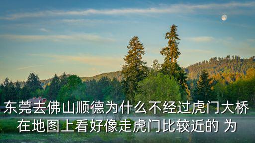 從東莞去大良可以不走虎門大橋嗎，東莞虎門鎮一定要走虎門大橋嗎