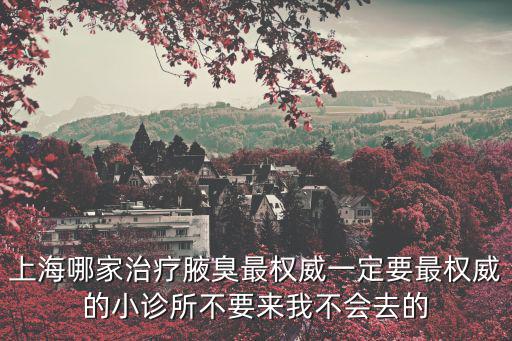 上海哪家治療腋臭最權威一定要最權威的小診所不要來我不會去的