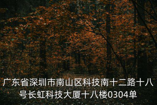 廣東省深圳市南山區科技南十二路十八號長虹科技大廈十八樓0304單