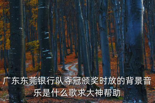 廣東東莞銀行隊奪冠頒獎時放的背景音樂是什么歌求大神幫助