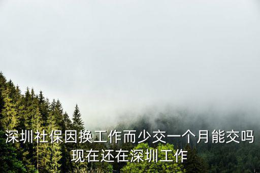 深圳社保因換工作而少交一個月能交嗎現在還在深圳工作