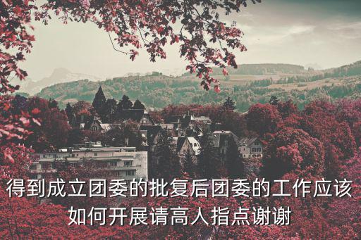 得到成立團委的批復后團委的工作應該如何開展請高人指點謝謝