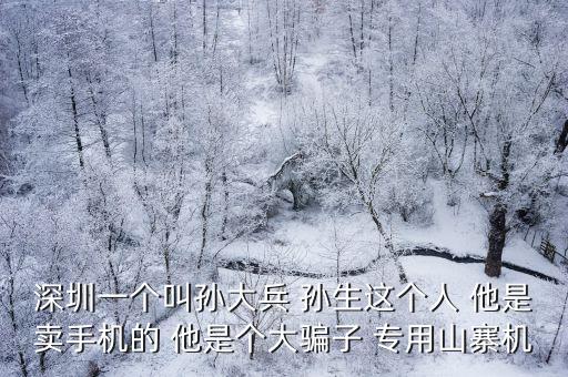 深圳一個叫孫大兵 孫生這個人 他是賣手機的 他是個大騙子 專用山寨機