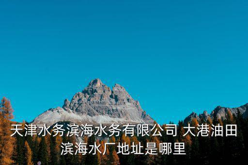 天津水務(wù)濱海水務(wù)有限公司 大港油田濱海水廠地址是哪里