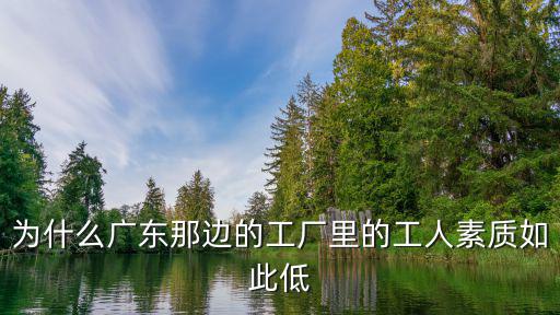 為什么廣東那邊的工廠里的工人素質如此低