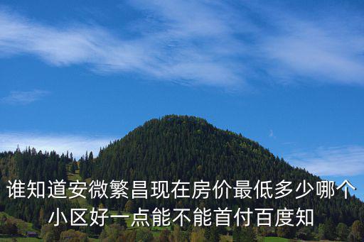 誰知道安微繁昌現在房價最低多少哪個小區好一點能不能首付百度知