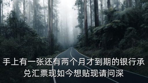 手上有一張還有兩個月才到期的銀行承兌匯票現如今想貼現請問深