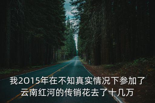 我2O15年在不知真實情況下參加了云南紅河的傳銷花去了十幾萬