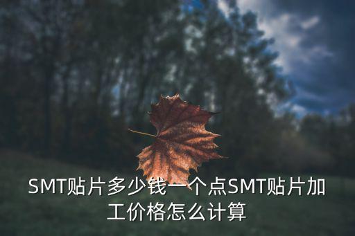 SMT貼片多少錢一個點SMT貼片加工價格怎么計算