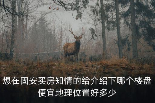想在固安買房知情的給介紹下哪個樓盤便宜地理位置好多少