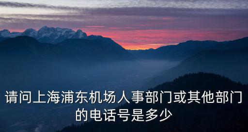 請(qǐng)問(wèn)上海浦東機(jī)場(chǎng)人事部門或其他部門的電話號(hào)是多少