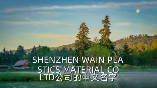 深圳市利承興塑膠有限公司，SHENZHEN WAIN PLASTICS MATERIAL COLTD公司的中文名字