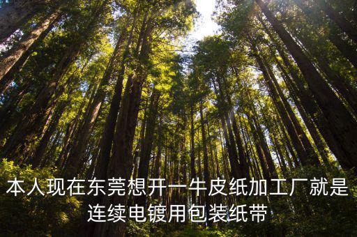 本人現在東莞想開一牛皮紙加工廠就是連續電鍍用包裝紙帶