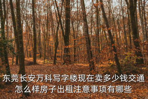 東莞長安萬科寫字樓現(xiàn)在賣多少錢交通怎么樣房子出租注意事項有哪些