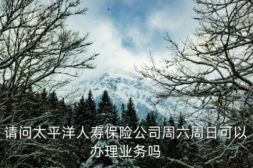 請問太平洋人壽保險公司周六周日可以辦理業務嗎