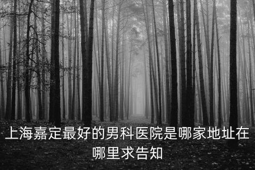 上海嘉定最好的男科醫院是哪家地址在哪里求告知