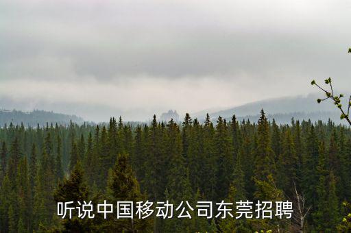 聽說中國移動公司東莞招聘