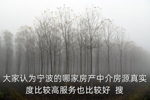 大家認為寧波的哪家房產中介房源真實度比較高服務也比較好  搜