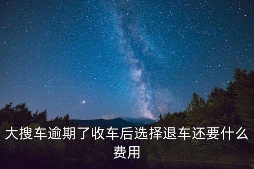 大搜車逾期了收車后選擇退車還要什么費用