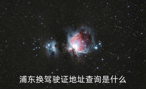 浦東換駕駛證地址查詢是什么
